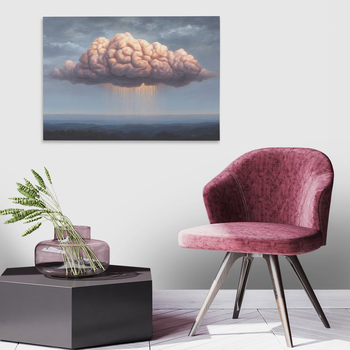 Golden Mind Rain - Luxury Wall Art