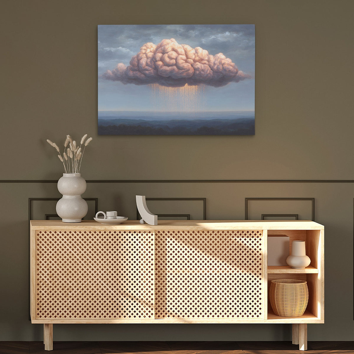 Golden Mind Rain - Luxury Wall Art