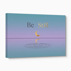 Golden Moon Reflection — golden moon reflection angled flush print