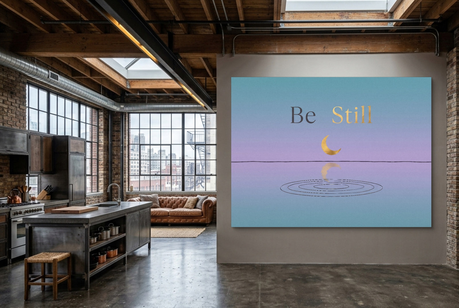 Golden Moon Reflection — golden moon reflection white studio framed black