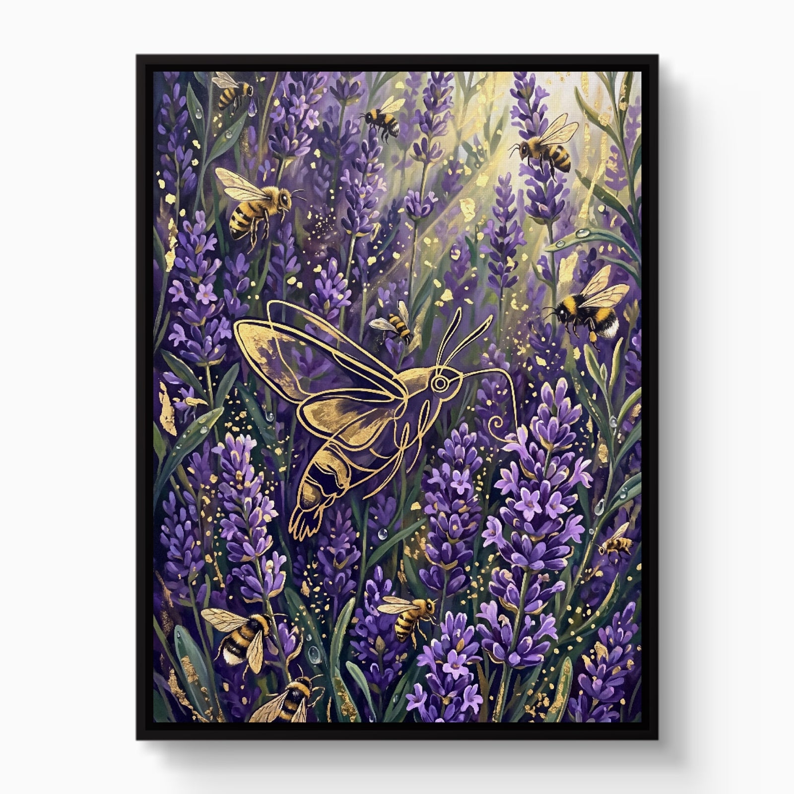 Golden Moth Lavender — golden moth lavender white studio framed black