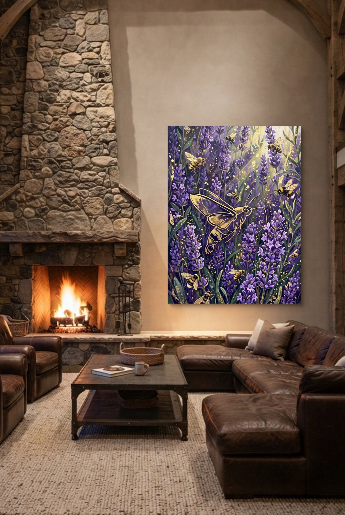 Golden Moth Lavender — golden moth lavender p living room interior space 1port flush print