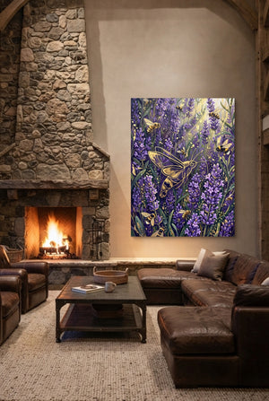 Golden Moth Lavender — golden moth lavender p living room interior space 1port flush print