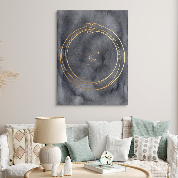 Golden Ouroboros Night in a room