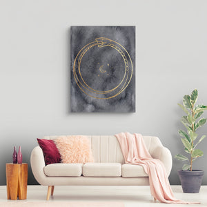 Golden Ouroboros Night — golden ouroboros night sq land nice living room 1port flush print