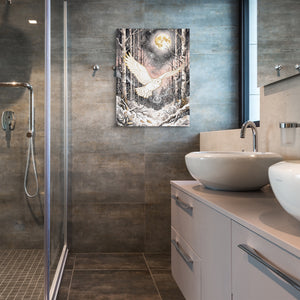 Golden Owl Flight — golden owl flight sq bathroom 1port flush print