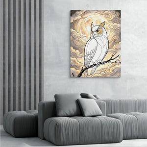 Golden Owl Moonlight — golden owl moonlight sq grey room 2 1port flush print