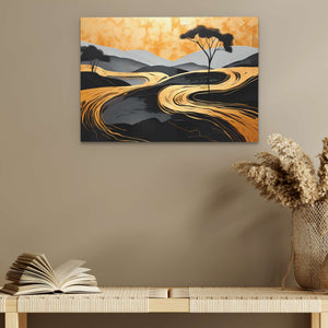 Golden Pathways - Luxury Wall Art