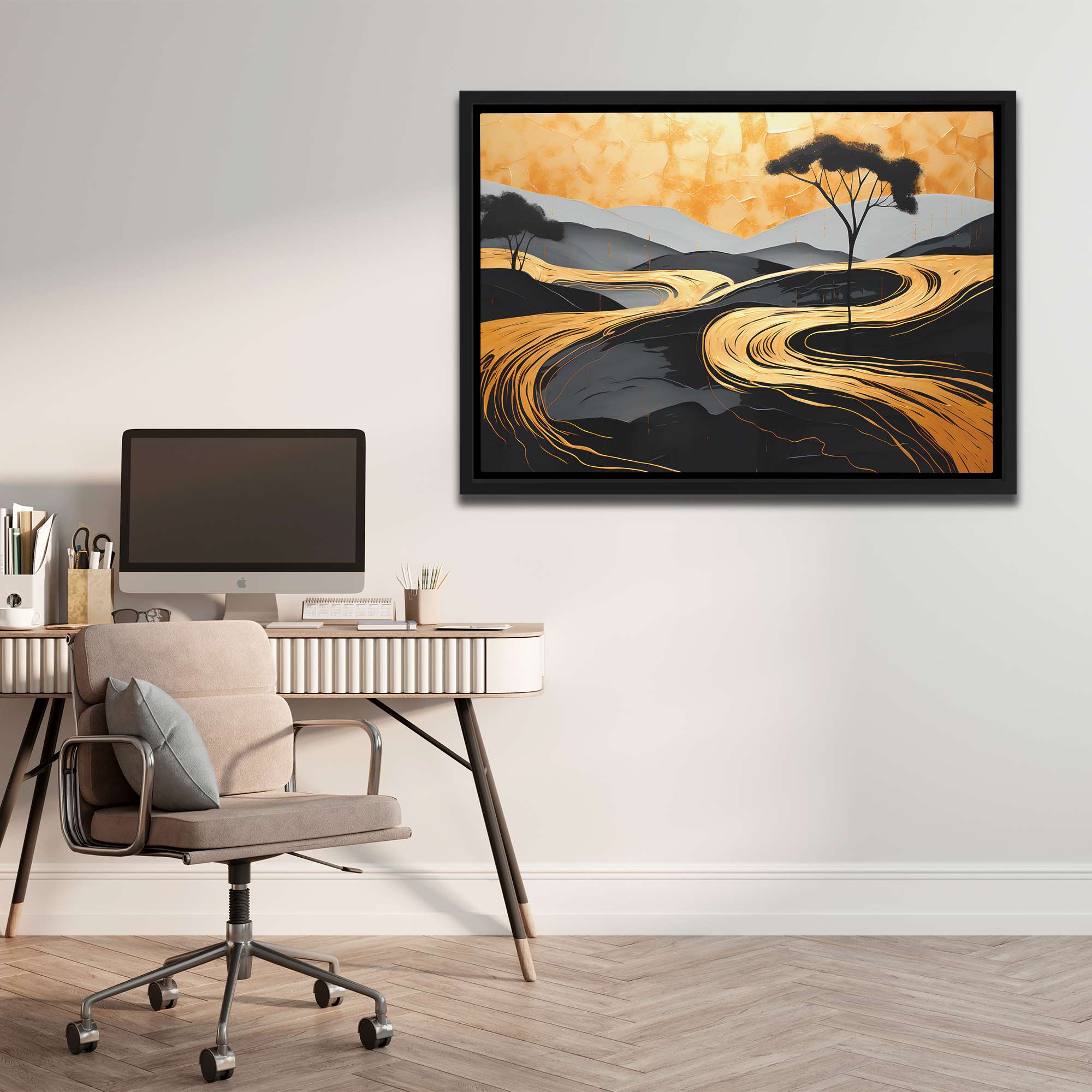 Golden Pathways - Luxury Wall Art