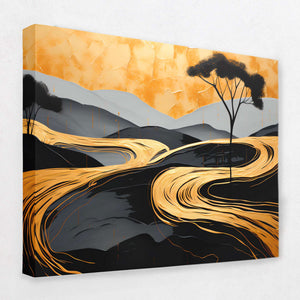 Golden Pathways - Luxury Wall Art