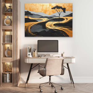 Golden Pathways - Luxury Wall Art