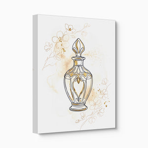 Golden Perfume Bottle — golden perfume bottle angled flush print