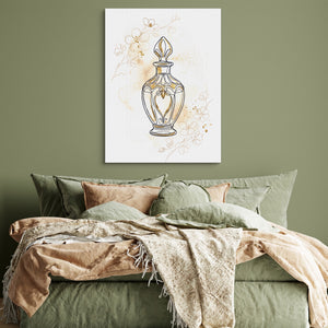 Golden Perfume Bottle — golden perfume bottle sq green bedroom 1port flush print