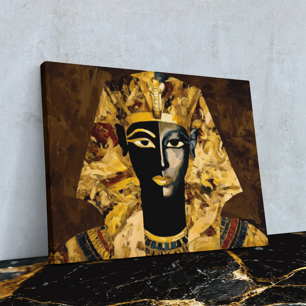 Golden Pharaoh Portrait - Luxury Wall Art