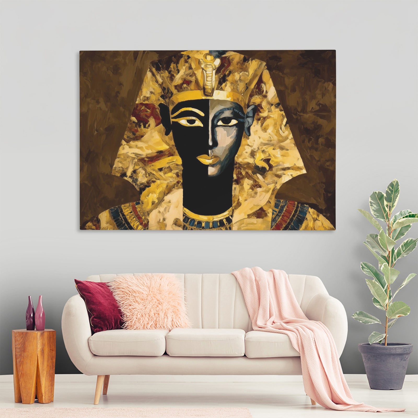 Golden Pharaoh Portrait - Luxury Wall Art
