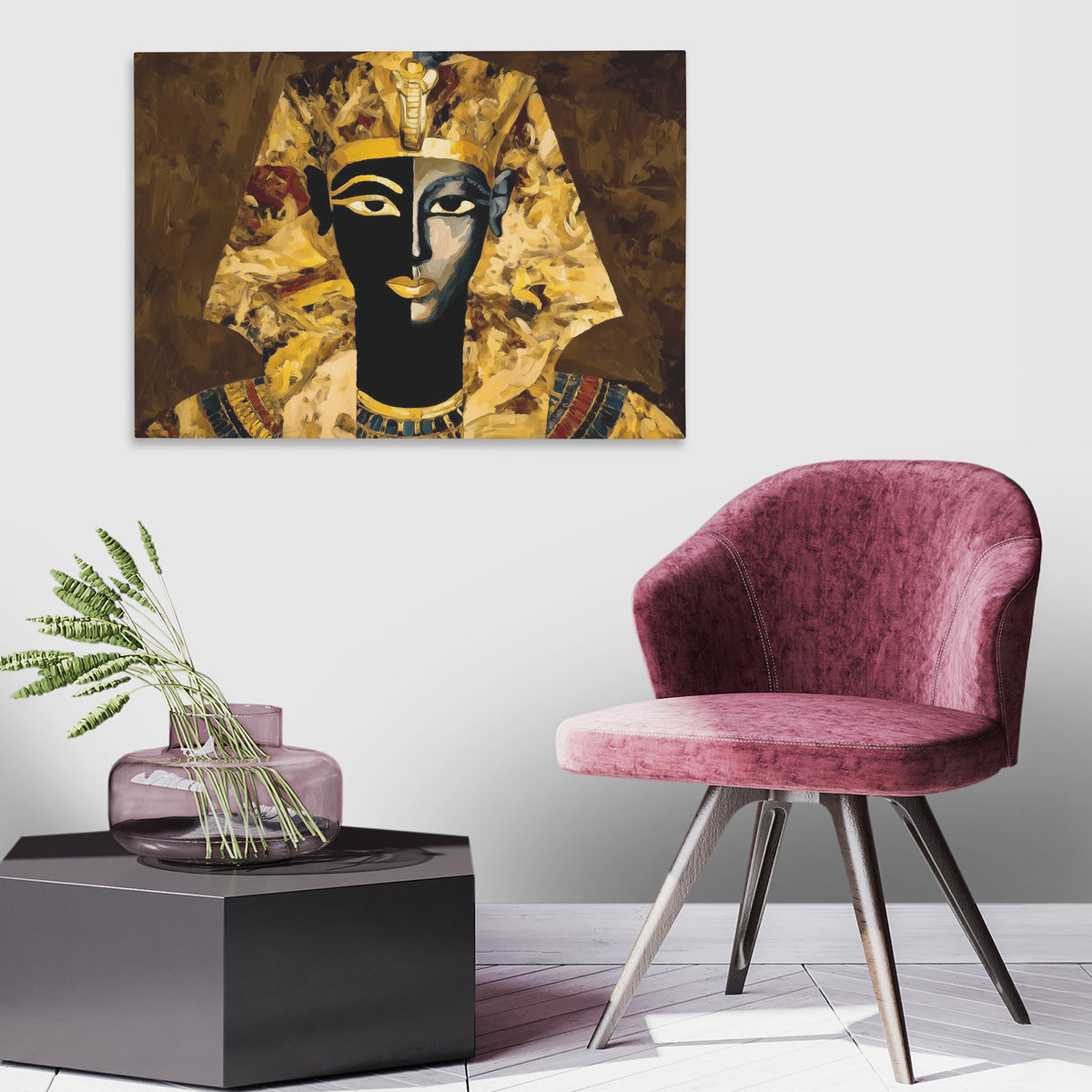 Golden Pharaoh Portrait - Luxury Wall Art