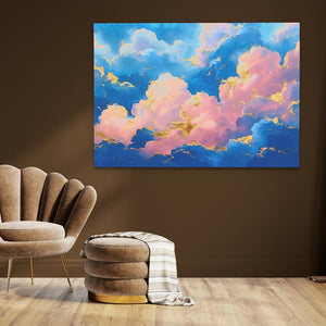 Golden Pink Clouds - Luxury Wall Art