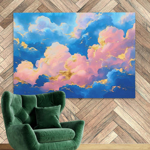 Golden Pink Clouds - Luxury Wall Art