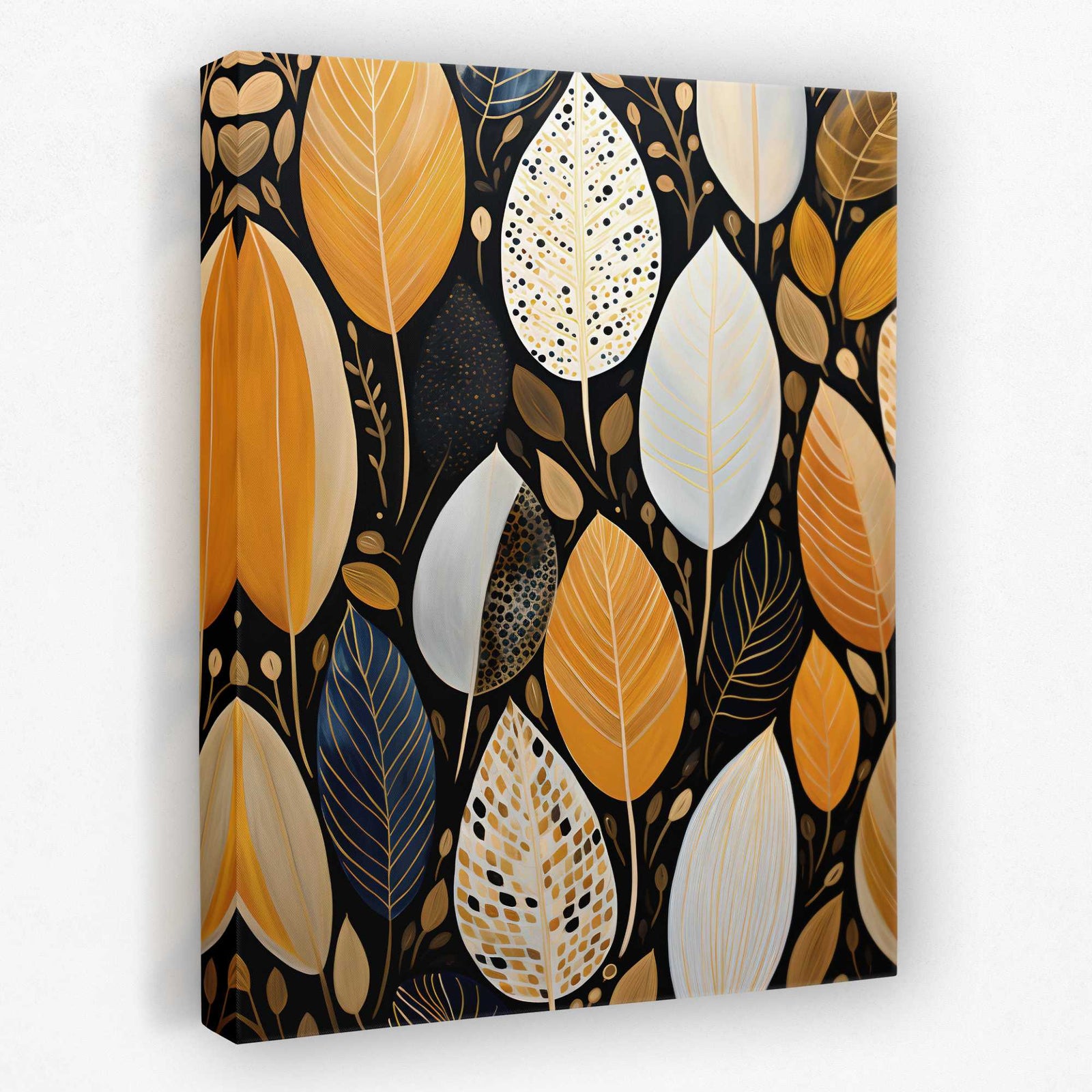 Golden Plumage - Feathers Canvas Wall Art