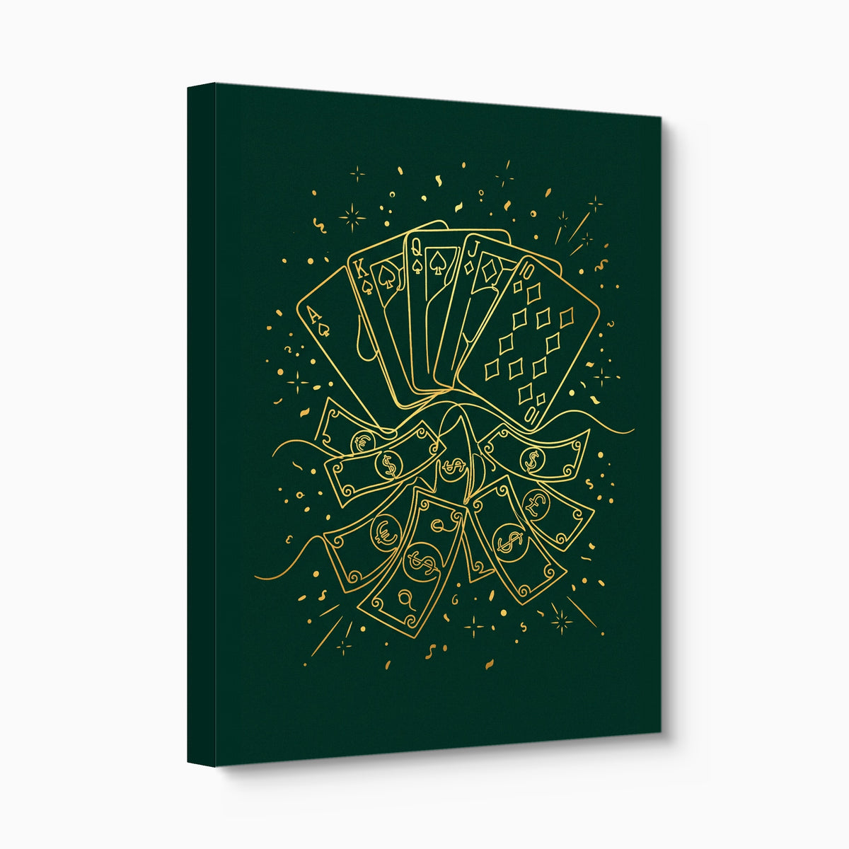 Golden Poker Riches — golden poker riches angled flush print