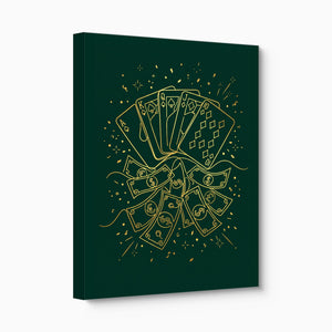 Golden Poker Riches — golden poker riches angled flush print