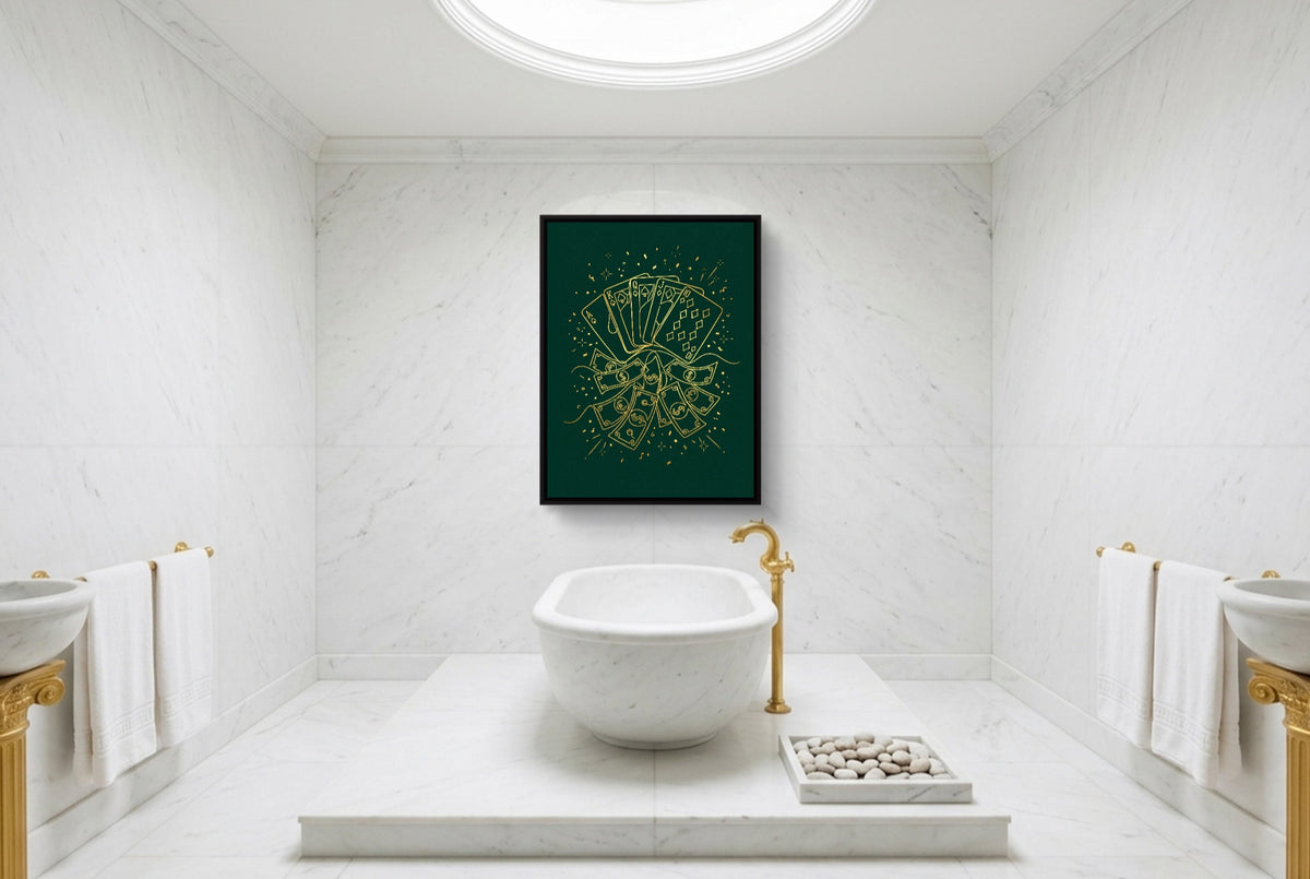 Golden Poker Riches — golden poker riches luxury bathroom interior 2 1port framed black