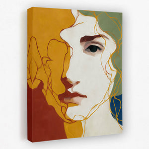 Golden Profile Meditation - Luxury Wall Art