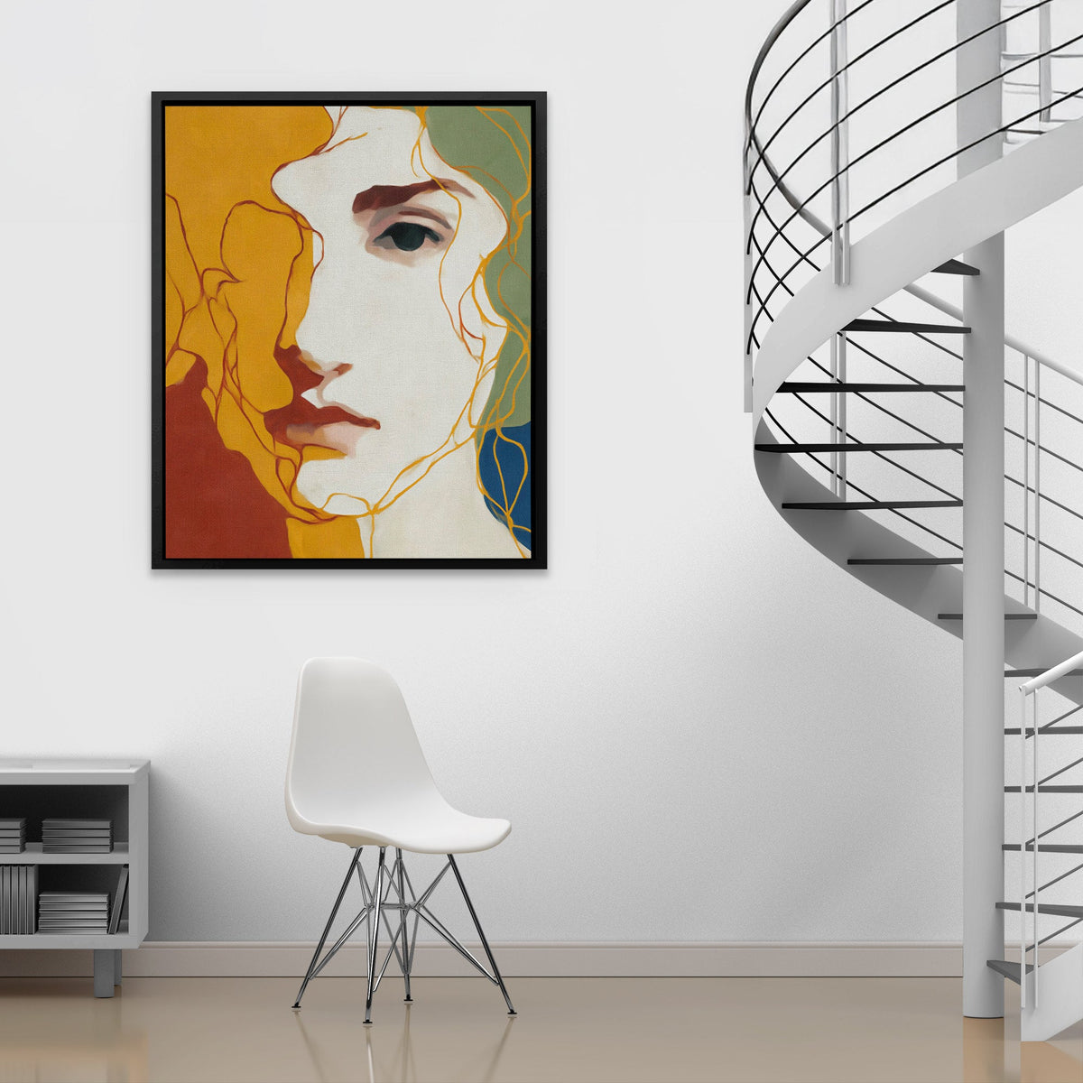Golden Profile Meditation - Luxury Wall Art