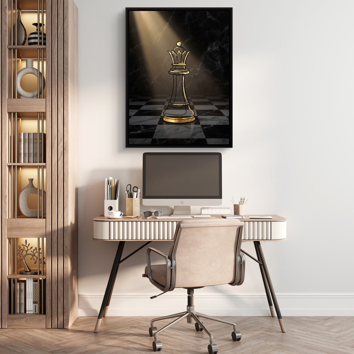 Golden Queen Spotlight — golden queen spotlight sq beige office 1port framed black