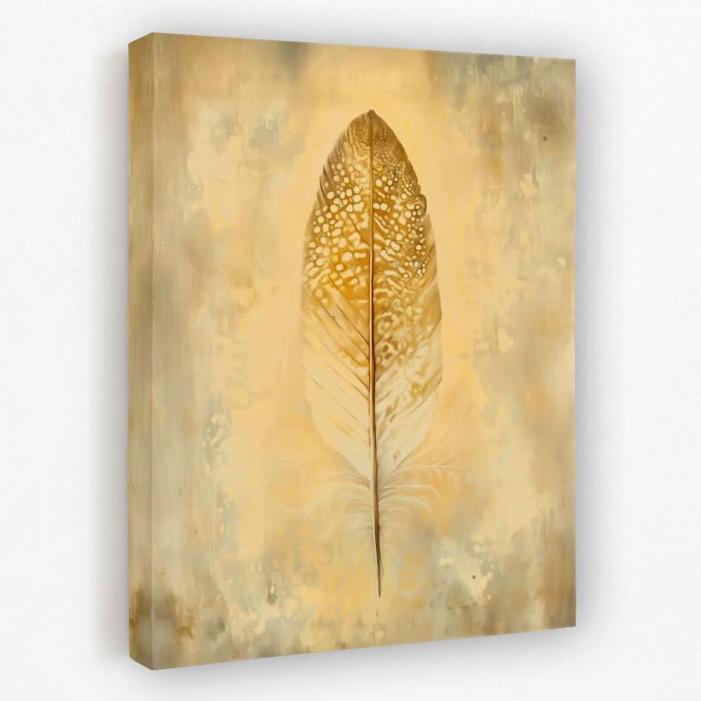 Golden Quill - Feathers Canvas Wall Art