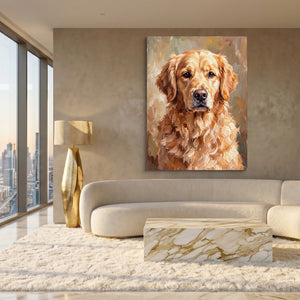 Golden Retriever Gaze — golden retriever gaze sq white gold lux 1port flush print