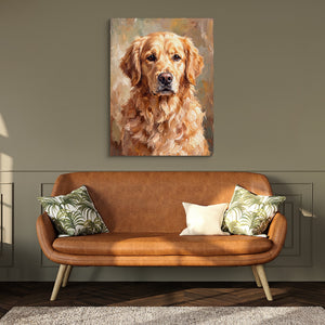 Golden Retriever Gaze — golden retriever gaze sq hallway bench green 1port flush print