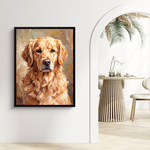 Golden Retriever Gaze — golden retriever gaze sq living room echo 1port framed black