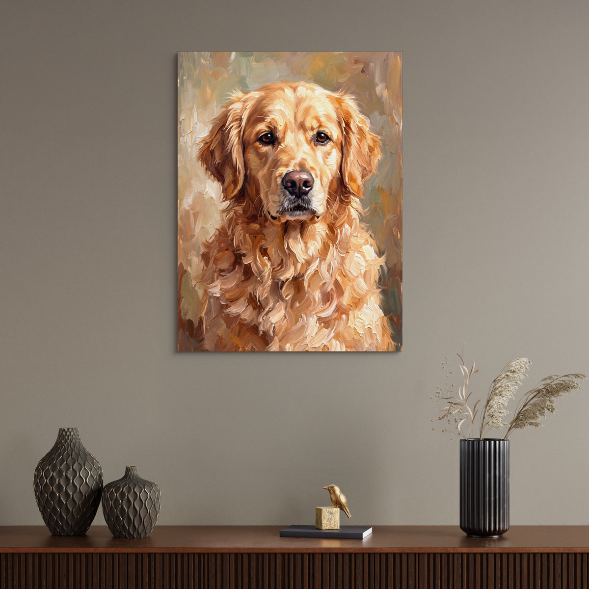 Golden Retriever Gaze — golden retriever gaze sq wall desk bird 1port flush print