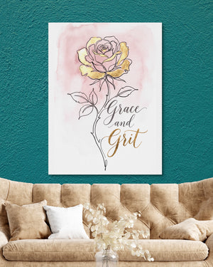 Golden Rose Grace — golden rose grace psd teal wall tan couch 1port flush print