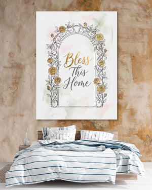 Golden Roses Archway — golden roses archway psd clay beige bedroom 1port flush print