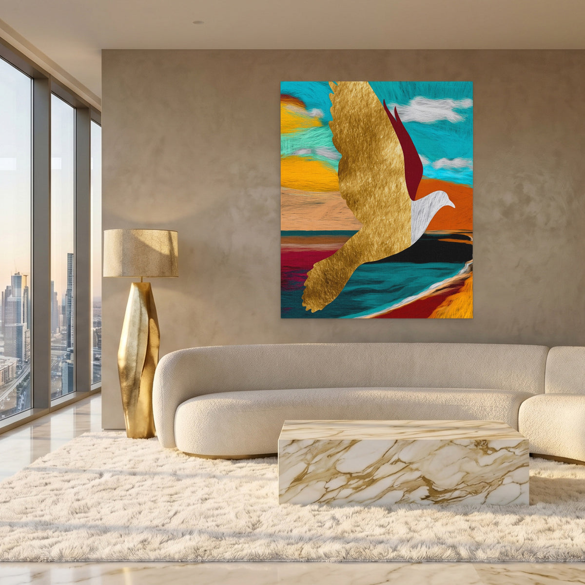 Golden Seagull Soaring — Golden Seagull Soaring White Gold Lux Port 201