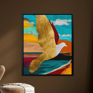 Golden Seagull Soaring — Golden Seagull Soaring brown room Zoom 237