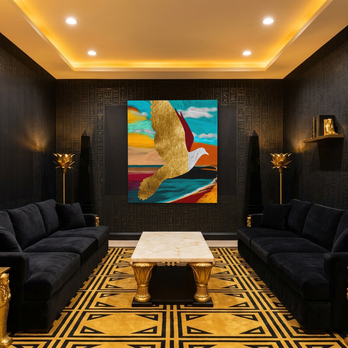 Golden Seagull Soaring — Golden Seagull Soaring Egyptian Room Port 21