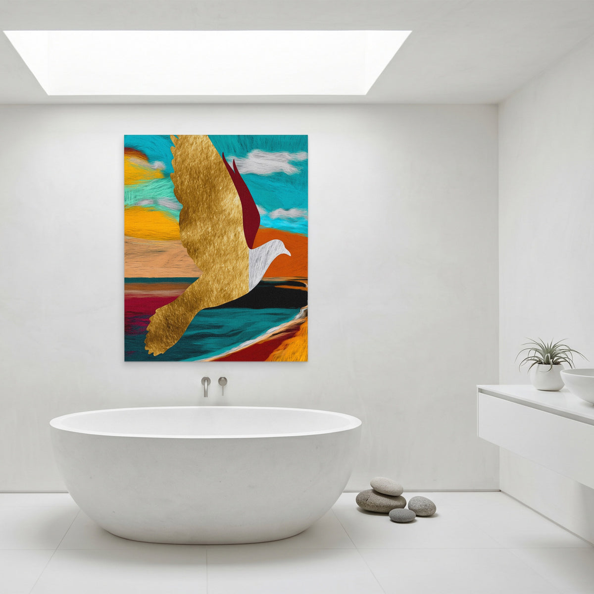 Golden Seagull Soaring — Golden Seagull Soaring Minimalist Bathroom Port 57