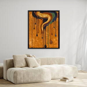 Golden Serpent Dripping — Golden Serpent Dripping Wing Blown Curtains 220