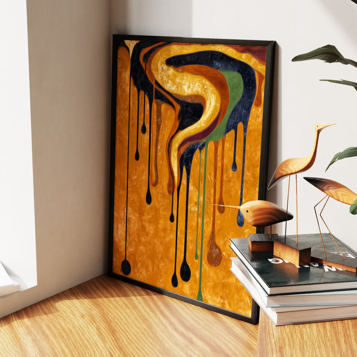 Golden Serpent Dripping — Golden Serpent Dripping New   Living Room Wall Apartment Zoom 76