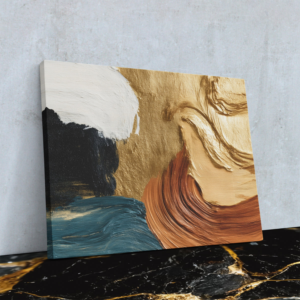 Golden Silhouette Wave — Golden Silhouette Wave Against Wall4x5 Reflect 3