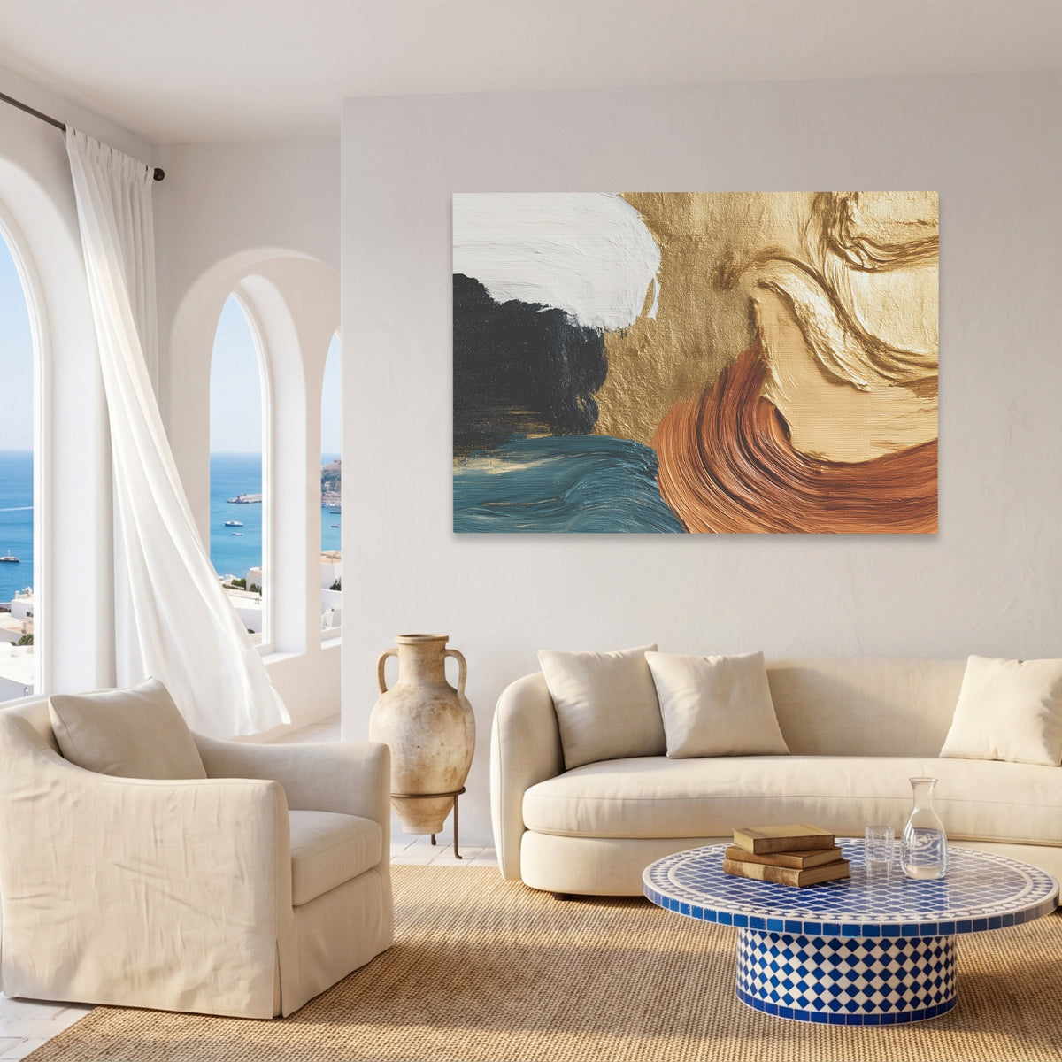 Golden Silhouette Wave — Golden Silhouette Wave Coast Living Room Land 108