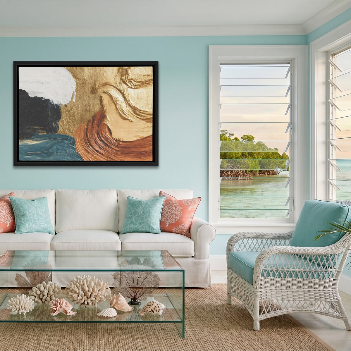 Golden Silhouette Wave — Golden Silhouette Wave Coastal Calm Land 129
