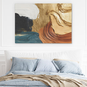 Golden Silhouette Wave — Golden Silhouette Wave Light Blue Bed 213