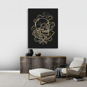 Golden Skull Vapor — golden skull vapor sq best living room 1port flush print
