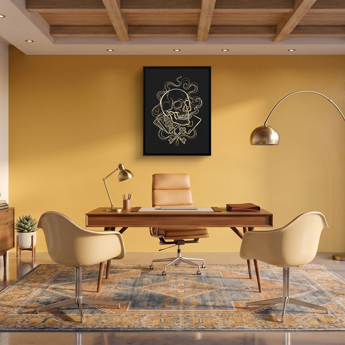 Golden Skull Vapor — golden skull vapor sq fun office 1port framed black