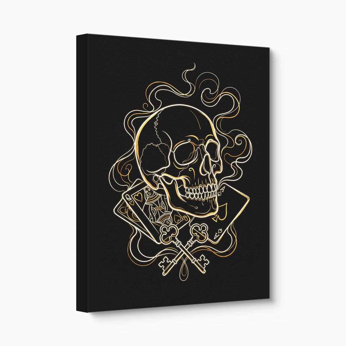 Golden Skull Vapor — golden skull vapor angled flush print