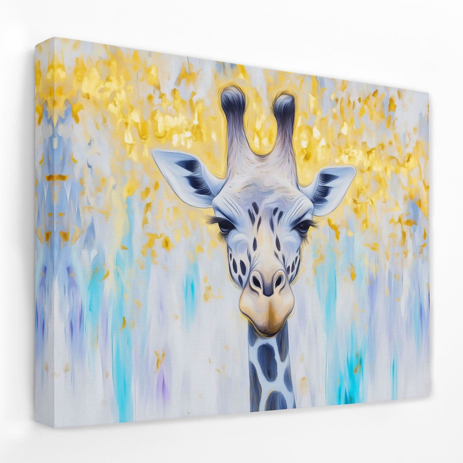 Golden Sky Giraffe - Baby Animal Canvas Wall Art